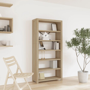 vidaXL Boekenkast met 6 schappen 80x30x170 cm massief acaciahout