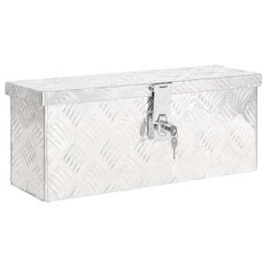 vidaXL Opbergbox 50x15x20,5 cm aluminium zilverkleurig