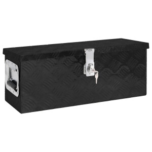 vidaXL Opbergbox 60x23,5x23 cm aluminium zwart