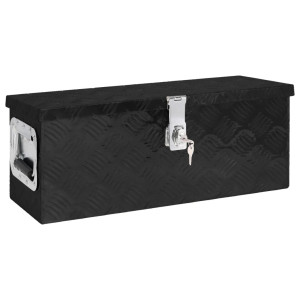 vidaXL Opbergbox 60x23,5x23 cm aluminium zwart