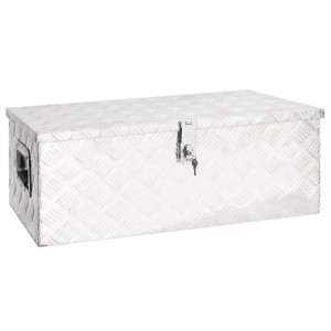 vidaXL Opbergbox 80x39x30 cm aluminium zilverkleurig