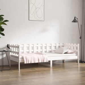 vidaXL Slaapbank zonder matras 90x200 cm massief grenenhout wit