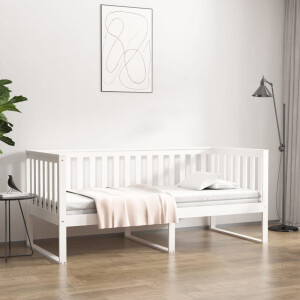 vidaXL Slaapbank zonder matras 90x200 cm massief grenenhout wit