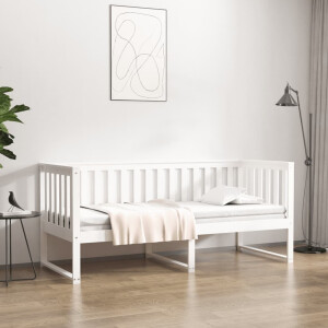 vidaXL Slaapbank zonder matras 75x190 cm massief grenenhout wit