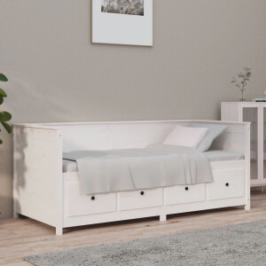 vidaXL Slaapbank zonder matras 100x200 cm massief grenenhout wit