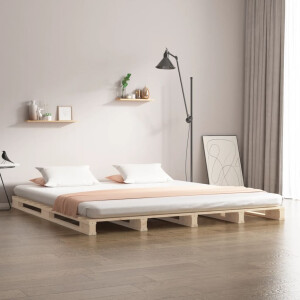 vidaXL Palletbed massief hout 180x200 cm