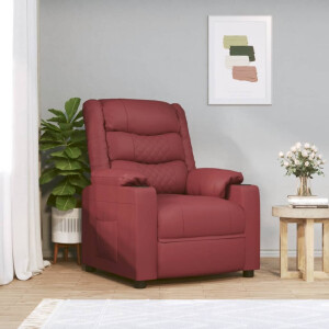 vidaXL Fauteuil verstelbaar kunstleer wijnrood