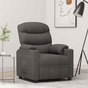 vidaXL Fauteuil verstelbaar stof donkergrijs