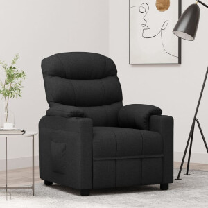 vidaXL Fauteuil verstelbaar stof zwart