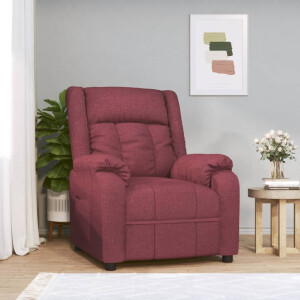 vidaXL Fauteuil verstelbaar stof wijnrood