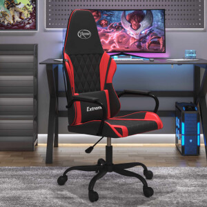 vidaXL Massage gamestoel kunstleer zwart en rood