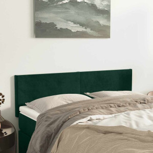 vidaXL Hoofdborden 2 st 72x5x78/88 cm fluweel donkergroen
