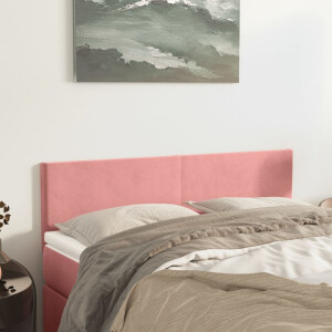 vidaXL Hoofdborden 2 st 72x5x78/88 cm fluweel roze