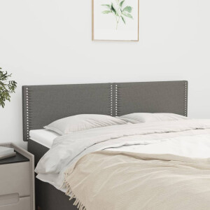 vidaXL Hoofdborden 144x5x78/88 cm stof donkergrijs