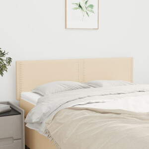 vidaXL Hoofdborden 2 st 72x5x78/88 cm stof crèmekleurig