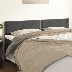 vidaXL Hoofdborden 2 st 100x5x78/88 cm fluweel donkergrijs