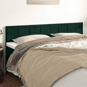 vidaXL Hoofdborden 2 st 80x5x78/88 cm fluweel donkergroen
