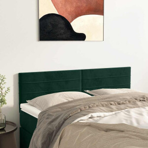 vidaXL Hoofdborden 2 st 72x5x78/88 cm fluweel donkergroen