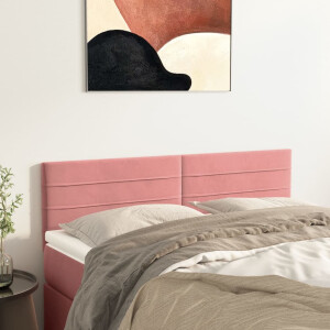 vidaXL Hoofdborden 2 st 72x5x78/88 cm fluweel roze