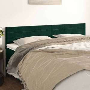 vidaXL Hoofdborden 2 st 90x5x78/88 cm fluweel donkergroen