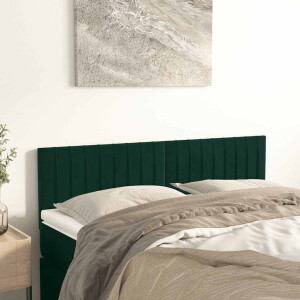 vidaXL Hoofdborden 2 st 72x5x78/88 cm fluweel donkergroen