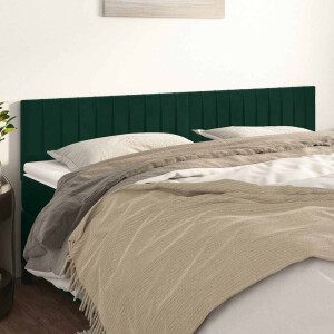 vidaXL Hoofdborden 2 st 100x5x78/88 cm fluweel donkergroen