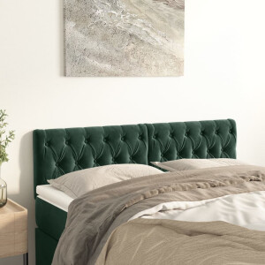 vidaXL Hoofdborden 2 st 72x7x78/88 cm fluweel donkergroen