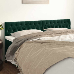vidaXL Hoofdborden 2 st 100x7x78/88 cm fluweel donkergroen