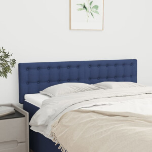 vidaXL Hoofdborden 144x5x78/88 cm stof blauw