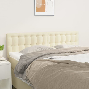 vidaXL Hoofdborden 2 st 72x5x78/88 cm kunstleer crèmekleurig