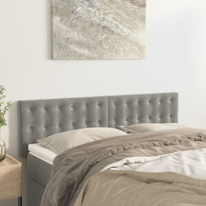 vidaXL Hoofdborden 2 st 72x5x78/88 cm fluweel lichtgrijs