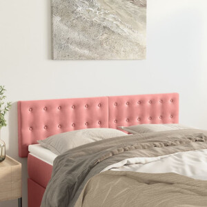 vidaXL Hoofdborden 2 st 72x5x78/88 cm fluweel roze