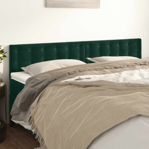 vidaXL Hoofdborden 2 st 90x5x78/88 cm fluweel donkergroen
