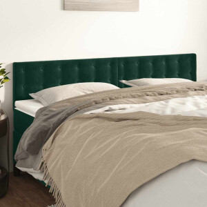 vidaXL Hoofdborden 2 st 100x5x78/88 cm fluweel donkergroen