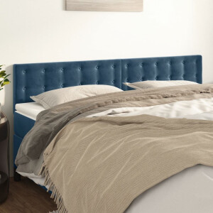 vidaXL Hoofdborden 2 st 100x5x78/88 cm fluweel donkerblauw