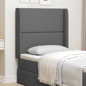 vidaXL Hoofdbord oor Grijs 80 x 16 x 4 cm Stof