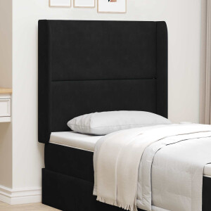 vidaXL Hoofdbord oor Zwart 80 x 16 x 4 cm Fluweel