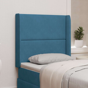 vidaXL Hoofdbord oor Blauw 80 x 16 x 4 cm Fluweel