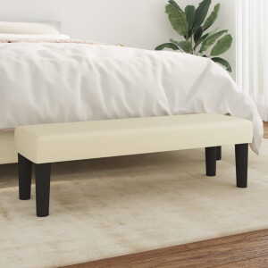 vidaXL Bankje 100x30x30 cm kunstleer crèmekleurig