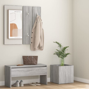 vidaXL Garderobe set bewerkt hout grijs sonoma eikenkleurig