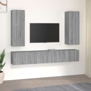 vidaXL 5-delige Tv-meubelset bewerkt hout grijs sonoma eikenkleurig
