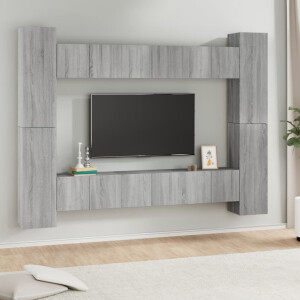 vidaXL 10-delige Tv-meubelset bewerkt hout grijs sonoma eikenkleurig