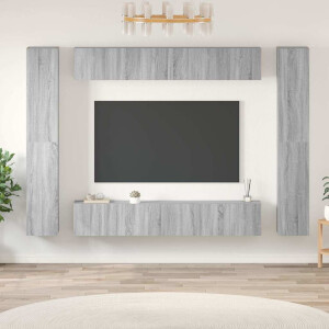 vidaXL 10-delige Tv-meubelset bewerkt hout grijs sonoma eikenkleurig