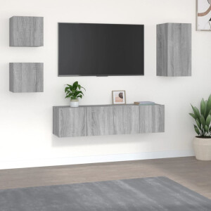 vidaXL 5-delige Tv-meubelset bewerkt hout grijs sonoma eikenkleurig
