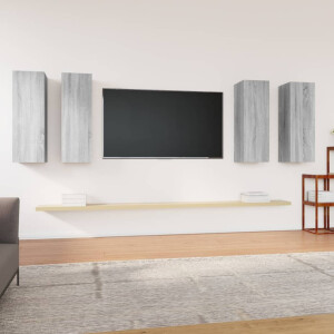 vidaXL Tv-meubelen 4 st 30,5x30x90 cm bewerkt hout grijs sonoma eiken
