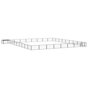 vidaXL Hondenkennel 36 panelen 100x50 cm gepoedercoat staal zwart