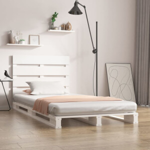 vidaXL Bedframe zonder matras massief grenenhout wit 90x200 cm