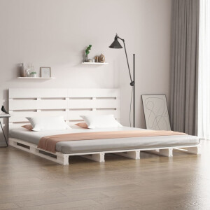 vidaXL Bedframe zonder matras massief grenenhout wit 200x200 cm