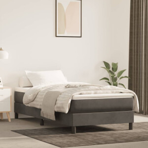 vidaXL Pocketveringmatras medium 90x190x20 cm fluweel donkergrijs
