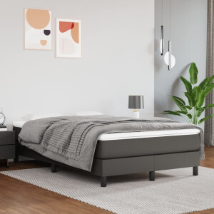 vidaXL Pocketveringmatras medium 120x200x20 cm kunstleer grijs